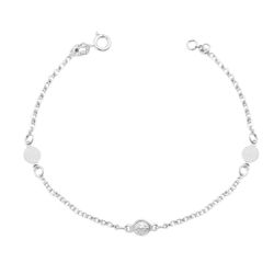 Pulseira Plaquinhas Com Zircônia Prata 925 - PPZ30 - LE BEAU