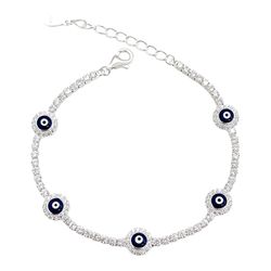 Pulseira Riviera Olho Grego 2mm Prata 925 - PR6798 - LE BEAU
