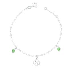 Tornozeleira Trevo Zircônias Prata 925 - torno450 - LE BEAU