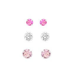 Trio Ponto de Luz Zircônias Rosa Prata 925 - TPR30 - LE BEAU