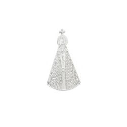 Pingente Nossa Senhora Aparecida 3cm Cravejada Pra... - LE BEAU