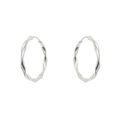 Brinco Argola Ondulada 2,3cm Prata 925 - BAO23 - LE BEAU