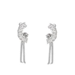 Brinco Earcuff Zirconias Corrente Prata 925 - 3999 - LE BEAU