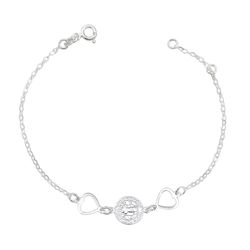 Pulseira São Bento Corações Prata 925 - PSB030 - LE BEAU