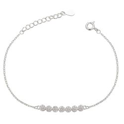 Pulseira 7 Flor Zirconias Prata 925 - P7 - LE BEAU