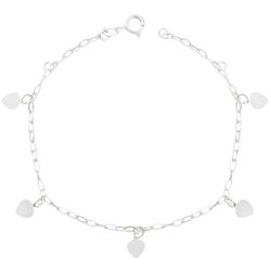 Tornozeleira Plaquinhas Corações Prata 925 - TN402... - LE BEAU