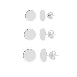 Trio Brinco Chapa Círculo Prata 925 - BTCHAPA - LE BEAU