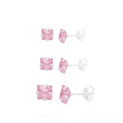 Trio Ponto de Luz Quadrado Rosa Prata 925 - TPR20 - LE BEAU