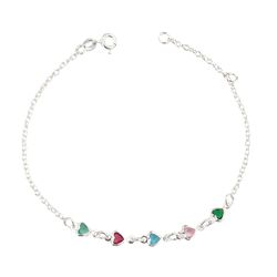 Pulseira Corações Deitados Color Prata 925 - PCD - LE BEAU