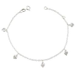 Pulseira Zircônias Corações Cristais Prata 925 - ... - LE BEAU