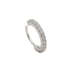 Piercing Argola Cravejada Trágus 1,8cm Prata 925 -... - LE BEAU