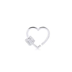 Piercing de Furo Coração com Zircônia Prata 925 -... - LE BEAU