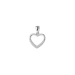Pingente Coração 1,2cm com Zircônias Prata 925 - P... - LE BEAU
