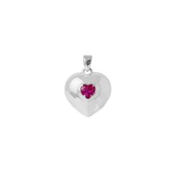 Relicário Coração Zircônia Pink Prata 925 - RP001 ... - LE BEAU