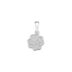  Pingente Trevo Cravejado Cristal Prata 925 - P26... - LE BEAU