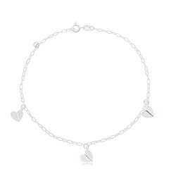 Pulseira Corações Origami Prata 925 - pulcora - LE BEAU