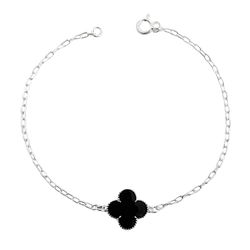 Pulseira Trevo Resinado Prata 925 - PRD-PTR925-00... - LE BEAU