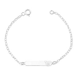 Pulseira Infantil Plaquinha Ursinho Prata 925 - L... - LE BEAU