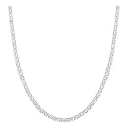 Colar Esteira Malha Laminada 40cm 2mm Prata 925 -... - LE BEAU