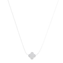 Colar Trevo Madrepérola Fio de Nylon Prata 925 - C... - LE BEAU