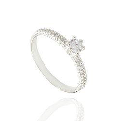 Anel Solitário Aurora Cristal Prata 925 - A4430 - LE BEAU