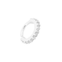 Piercing de Furo Argolinha Cravejada Cancún Prata ... - LE BEAU