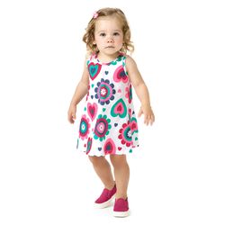 Vestido Regata Florcor Kyly Branco - 25924350002 - Lele Tete Moda Infantil
