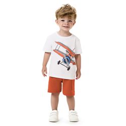 Conj Mas Avião Bco Kyly Branco - 25925710002 - Lele Tete Moda Infantil