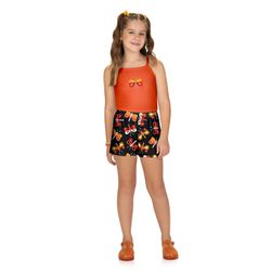 Conj Fem Regata Borb Kyly Laranja - 25926580010 - Lele Tete Moda Infantil