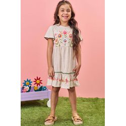 Vestido flor Pompom - Kukie - 33268/33275 - Lele Tete Moda Infantil