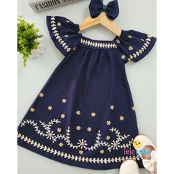 Vestido marinho - Milon - 35361/35378 - Lele Tete Moda Infantil
