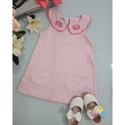 Vestido Rosa de Gola - Trick Nick - 32001/32011 - Lele Tete Moda Infantil