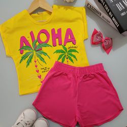 Conjunto Infantil Feminino - Aloha - CONJ-FEMI-ALO - Lele Tete Moda Infantil