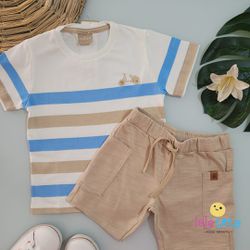Conjunto Infantil Masculino Listrado - Milon - CON... - Lele Tete Moda Infantil