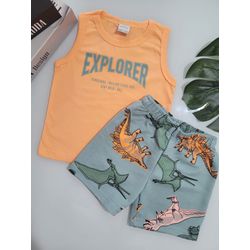 Conjunto Masculino Regata Dino - Alakazoo - 30113 - Lele Tete Moda Infantil