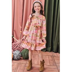 Vestido Ml Rosa Alecrim N/i - 25923500001 - Lele Tete Moda Infantil
