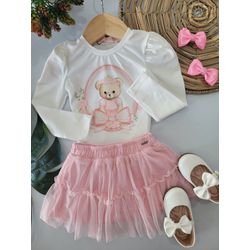 Conj Fem Inv Saia Tule Rosa Kukie N/i - 2592347000 - Lele Tete Moda Infantil