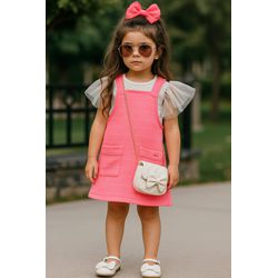 Conj Fem Salop Neon Kukie Rosa - 25923110007 - Lele Tete Moda Infantil