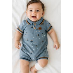 Romper Polo Masc Barco Milon N/i - 25924270001 - Lele Tete Moda Infantil