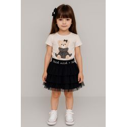 Conj Fem Ursa Black Trick Nick Preto - 25924110003 - Lele Tete Moda Infantil