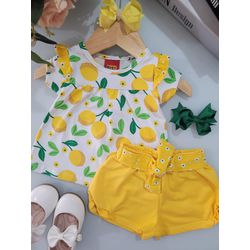 Conj Fem Limao Kyly Branco - 25925800002 - Lele Tete Moda Infantil