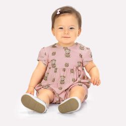 Romper Fem Ursinha Milon Rosa - 25925730007 - Lele Tete Moda Infantil