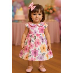 Vestido Flores Gola Kyly N/i - 25925810001 - Lele Tete Moda Infantil