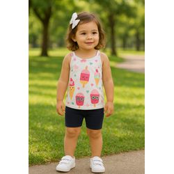 Conj Fem Regatinha Picole Kyly N/i - 25924360001 - Lele Tete Moda Infantil