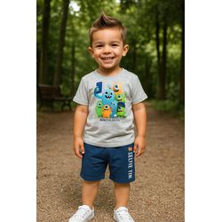 Conj Mas Monstrinho Kyly Cinza - 25925660006 - Lele Tete Moda Infantil