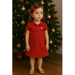 Vestido Polo Verm Elian Vermelho - 25926740004 - Lele Tete Moda Infantil