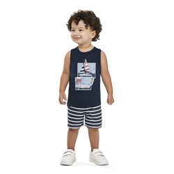 Conj Mas Regata Barco Elian Azul Marinho - 2592677... - Lele Tete Moda Infantil