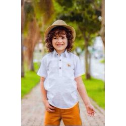 Camisa Bata Bca Nick Branco - 25926980002 - Lele Tete Moda Infantil