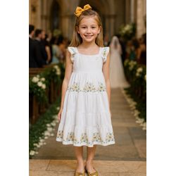 Vestido Flor Bco Milon Branco - 25926870002 - Lele Tete Moda Infantil