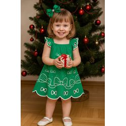 Vestido Laço Verde Kyly Verde - 25927630008 - Lele Tete Moda Infantil